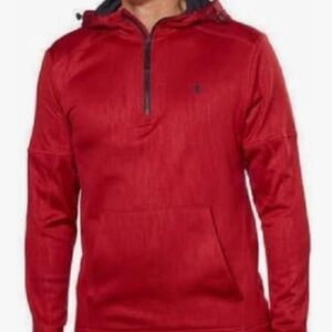 Champion Red Hooded Quarter Zip Sweatshirt